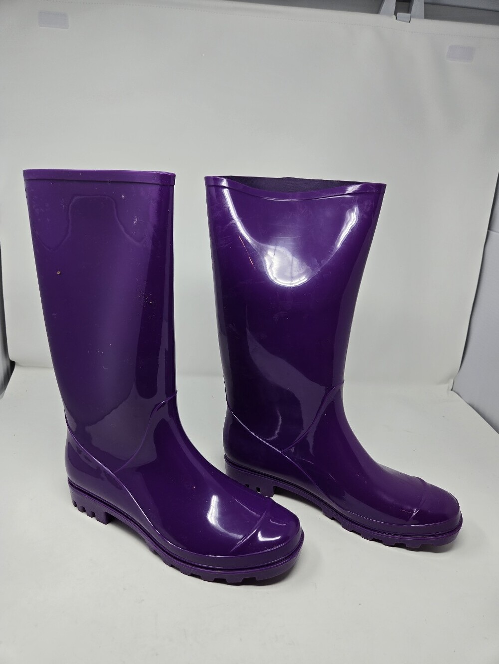 Arizona Winston Size 10 Womens Purple Calf Length Rainboot Rubber Shiny Used